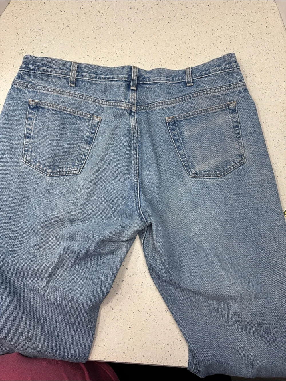 Casual Light Blue Straight Leg Jeans 42x32